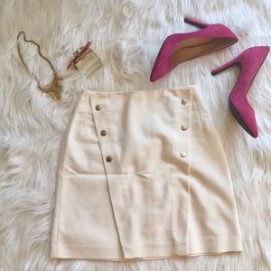 Zara White Skirt with Buttons